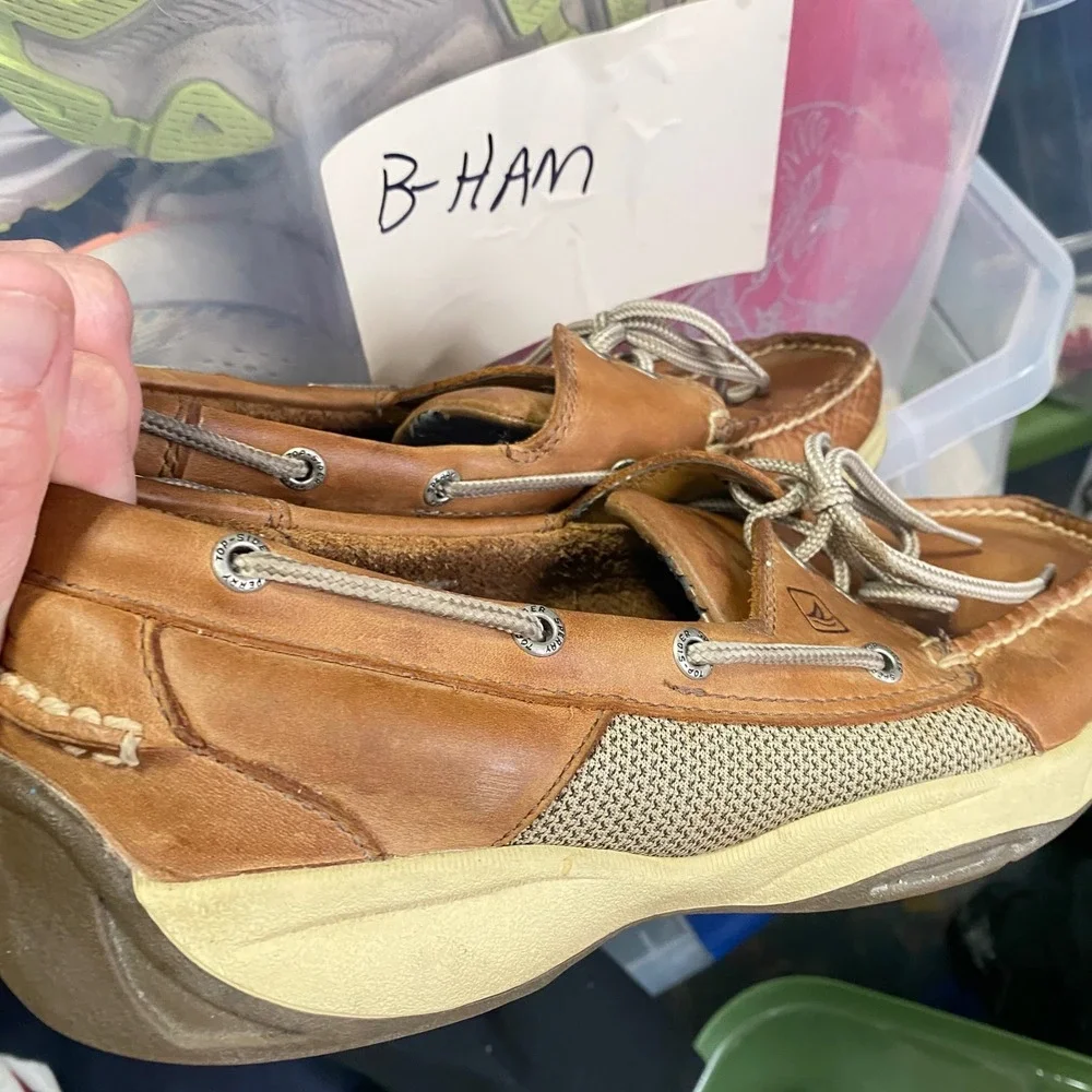 Sperry Top-Sider Billfish Boat Shoes Mens 10.5 M Tan Brown Leather Mesh Nautical